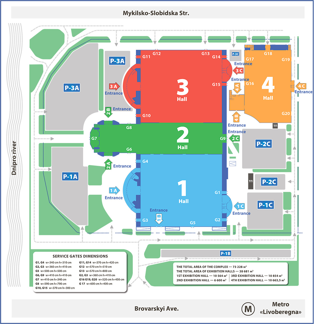 Plan of the pavilions of the International Exhibition Center